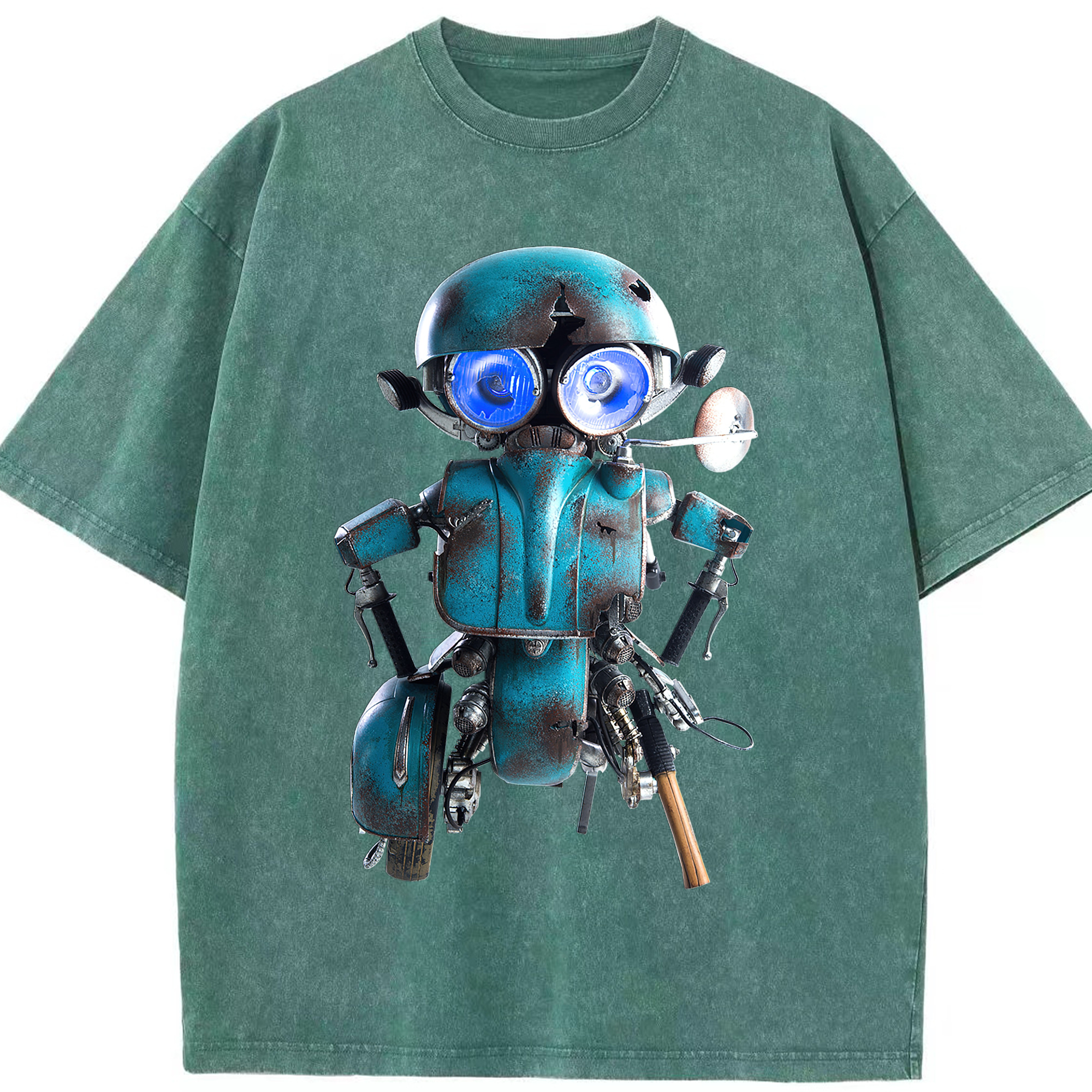 （画像用）  綿100% ヴィンテージ風 半袖Tシャツ（フロントプリント）